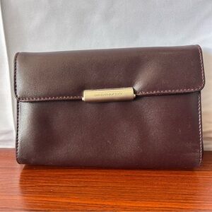 Authentic MANDARINA DUCK Wallet With Key Holder Clutch Purse Burgundy Leather